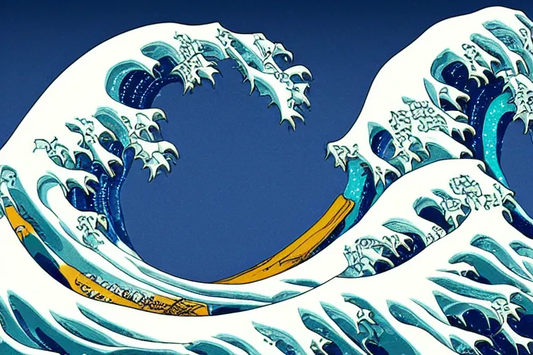 Prompt: beautiful portrait of a sculpture of the great wave of kanagawa, design by Mark Brooks and Brad Kunkle detailed, soft lighting 4k Unreal Engine