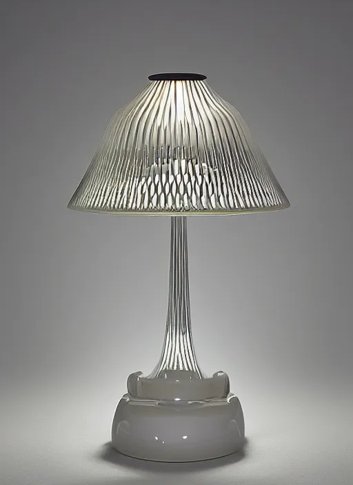 Prompt: Table lamp designed by Rene Lalique