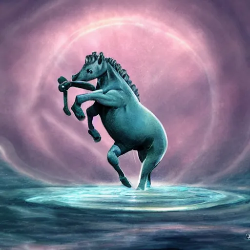 Image similar to a hippocampus, fantasy art,