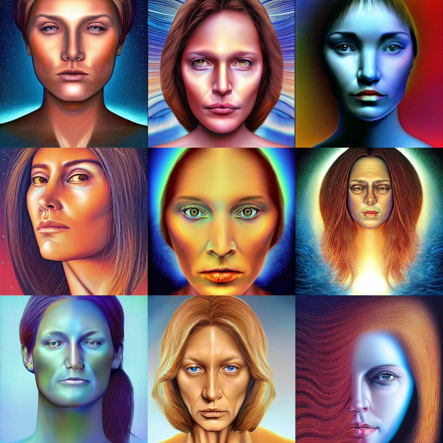 Prompt: woman, face, digital art by barclay shaw