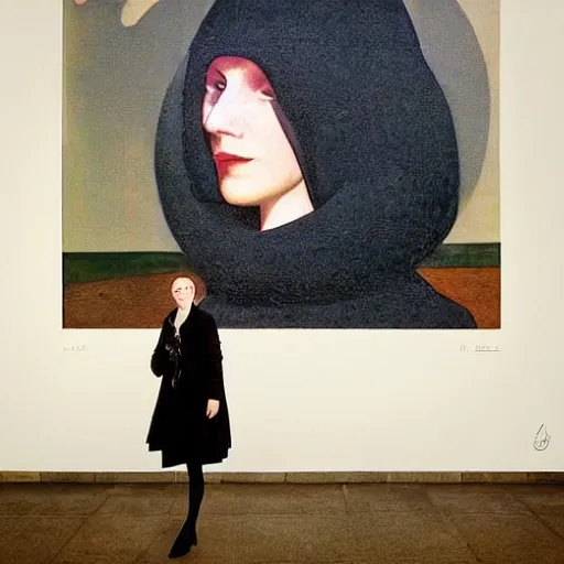 Image similar to a woman in a medieval city, a lots of crows, hyperrealistic film still by edward hopper, by gottfried helnwein, by klimt, by paolo uccello, art nouveau, highly detailed, strong lights, liminal, eerie, symbolist, bright pastel colors