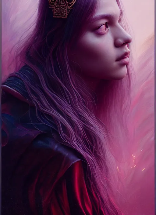 Image similar to jossi of blackpink, king, tarot card, highly detailed, digital painting, smooth, sharp focus, illustration, ultra realistic, octane, render, unreal engine 8 k, art by karol bak and agnes cecile