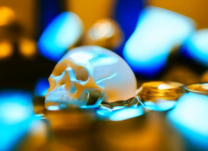 Prompt: a 3 5 mm photo of a pile of pills forming the shape of a skull, splash art, movie still, bokeh, canon 5 0 mm, cinematic lighting, dramatic, film, photography, golden hour, depth of field, award - winning, anamorphic lens flare, 8 k, hyper detailed, 3 5 mm film grain