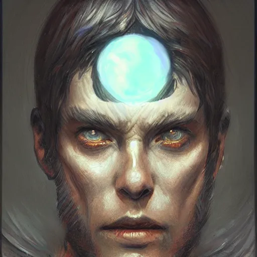 Image similar to realistic d & d fantasy cultist with glowing eyes, closeup portrait art by donato giancola and greg rutkowski, vintage retro, realistic face, digital art, trending on artstation, symmetry!!