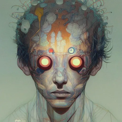 Image similar to citizen portrait soft light painted by james jean and katsuhiro otomo and erik jones, inspired by city of lost children, smooth face feature, intricate oil painting, high detail illustration, sharp high detail, manga and anime 1 9 9 9