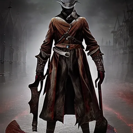 Prompt: A hunter from 'Bloodborne' as coach Belichick