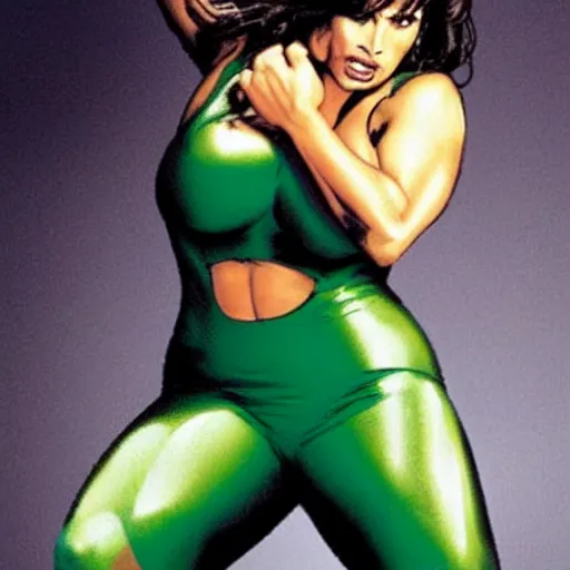 Image similar to Selma Hayek as She-Hulk