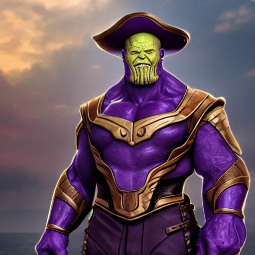 Image similar to photo of thanos witha pirate hat