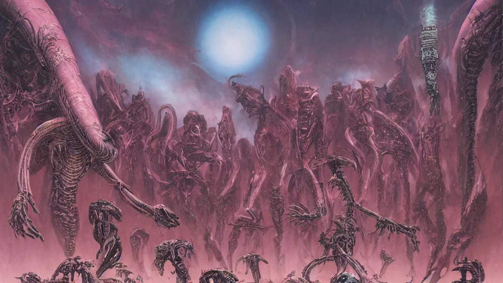 Image similar to alien empire by Wayne Barlowe