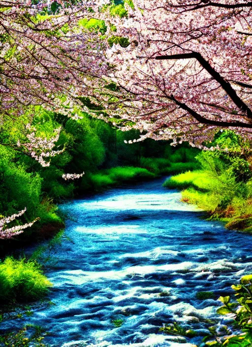 Image similar to beautiful spring season photography trees and river award winning cinematography