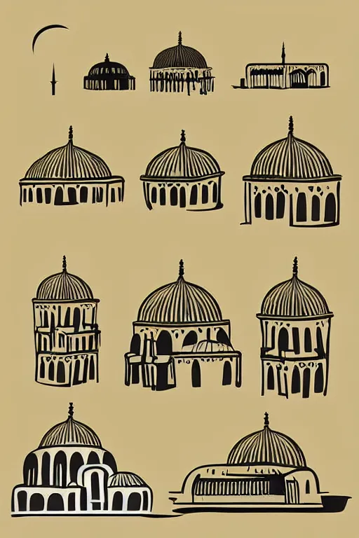 Image similar to minimalist boho style art of istanbul, illustration, vector art