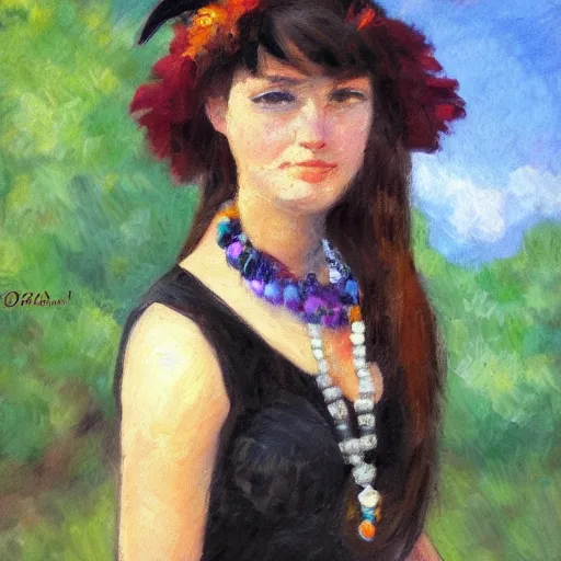 impressionist oil painting of a very attractive girl | Stable Diffusion
