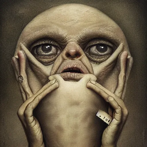 Prompt: ground to dust by the weight of your expectations. by anton semenov, hyperrealistic photorealism acrylic on canvas