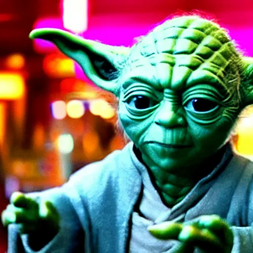 Image similar to film still of yoda in las vegas casino movie 4 k 8 k