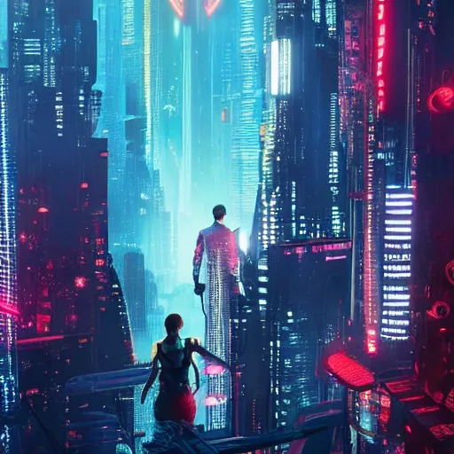 Prompt: altered carbon world, cyberpunk,