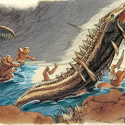 Moses vs mosasaurus Stable Diffusion OpenArt