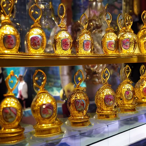 Image similar to Faberge eggs with faberge toast, Hermitage Museum exhibit