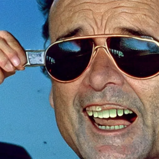 Image similar to bill murray in fear and loathing in las vegas, movie still, promotional shot