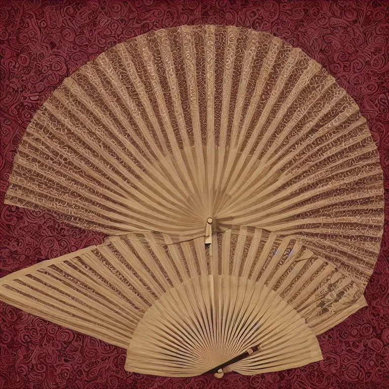 Prompt: japanese mini pattern, silk fan, digital painting, highly detailed, intricate, elegant, artstation, concept art, beautiful,