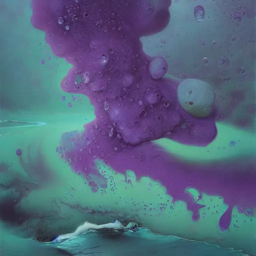 Image similar to beautiful liquid marble texture with big oil bubbles. harmonic chromatic tones coloured abstraction with purple splashes. ultradetailed realistic art. jean - dragan bibin, beksinski, zawadzki, shaun downey, zoey frank, phil hale, james gurney, frank frazetta, jehan georges vibert, daniel e. greene