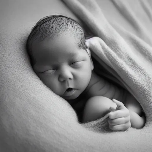 Prompt: a hyper - muscular newborn baby, highly detailed photography