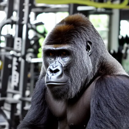 Image similar to gorilla in the gym