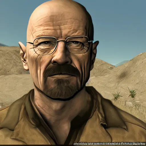 Prompt: walter white in counter strike, video game