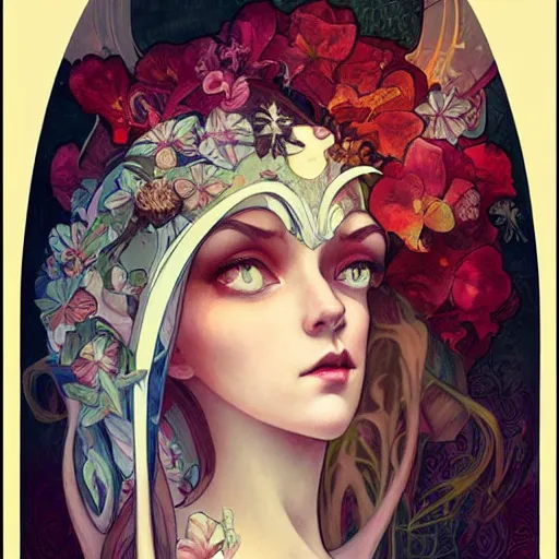 Image similar to a portrait in the style of anna dittmann and charles dulac and alphonse mucha.