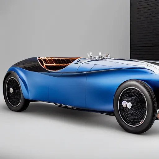 Image similar to a 2 0 2 5 bugatti type 5 7 sc atlantic concept, studio lighting