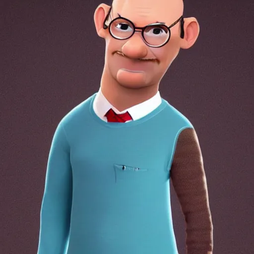 Image similar to tobias funke, from arrested development, as a pixar character