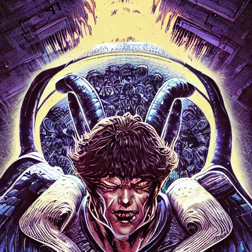 Image similar to portrait of beast from xmen, symmetrical, by yoichi hatakenaka, masamune shirow, josan gonzales and dan mumford, deayami kojima, takato yamamoto, barclay shaw, karol bak, yukito kishiro