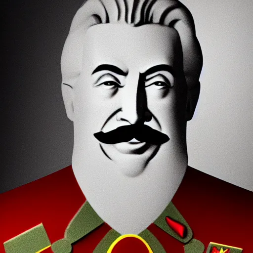 Prompt: stalin figurine commerical, white background, 3d render