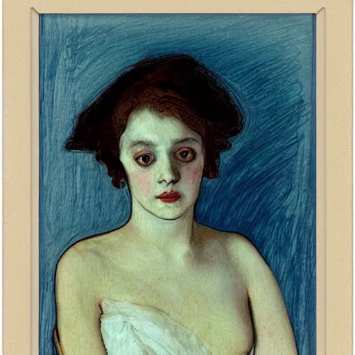 Image similar to a girl in a room, old polaroid by goya, by schiele, by el greco, elegant drawing, digital painting, jugendstil, strong lights, flat colors, pastel colors,