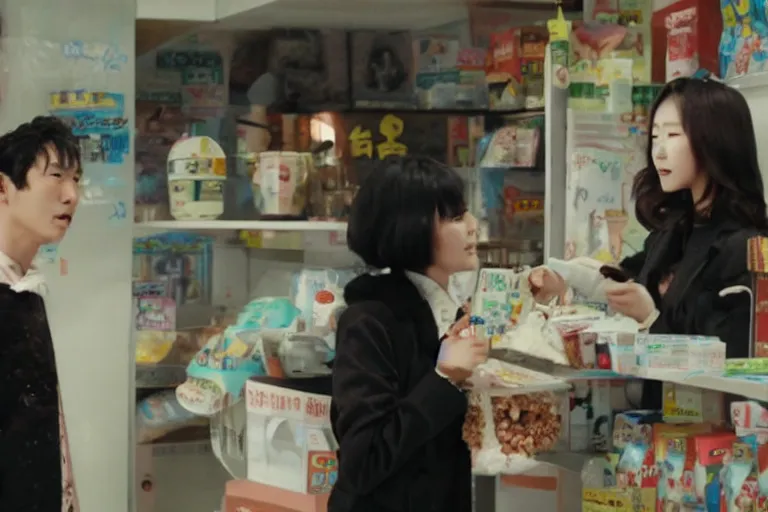 Prompt: korean film still from korean adaptation of cereal central: the series