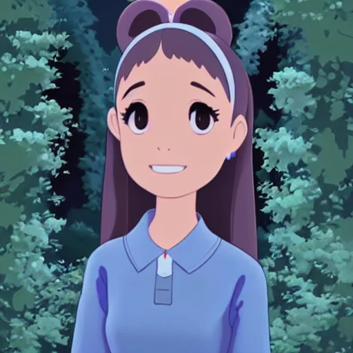 Image similar to portrait of ariana grande by Pixar and Studio Ghibli and greg rutkowksi