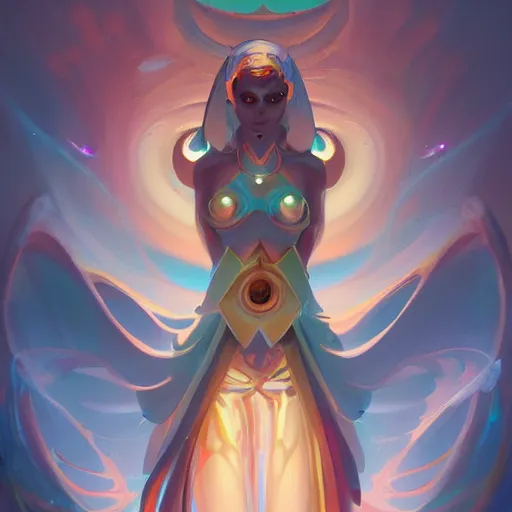 Prompt: the goddess of technology by pete mohrbacher and artgerm and loish and wlop, digital art, 4K UHD image