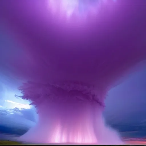 Image similar to amazing photo of a purple tornado in the sky, tornado shaped, by marc adamus, beautiful dramatic lighting