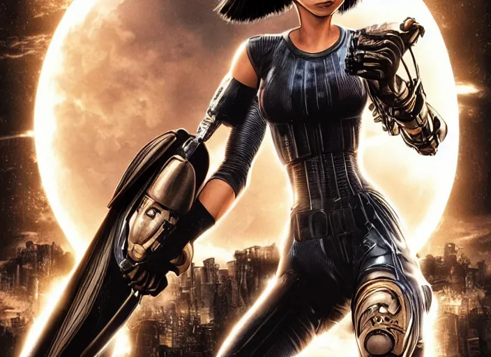 Image similar to Alita Battle Angel, art by Leticia Reinaldo and Phil Nguyen