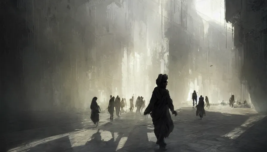 Prompt: afghanistan, light, shadows, reflections, epic composition, intricate, elegant, volumetric lighting, digital painting, highly detailed, artstation, sharp focus, illustration, concept art, ruan jia, steve mccurry