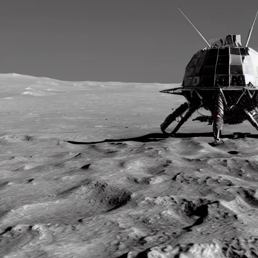 Image similar to leonardo da vinci landing on the moon, photorealistic, unreal engine 5