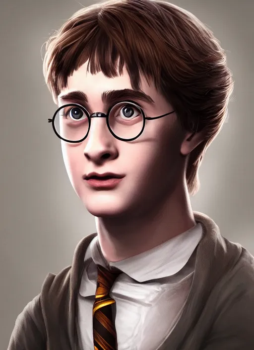 Image similar to young harry potter with gepard skin in studio portrait, hyper detailed, digital art, trending on artstation, cinematic lighting