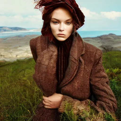 Image similar to a portrait of a character in a scenic environment by Patrick Demarchelier