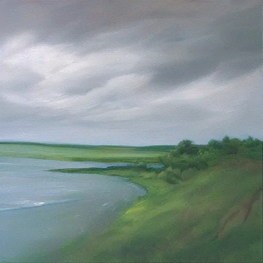 Image similar to “stormy weather by town oil panting”