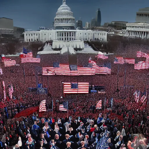 Image similar to Alex Jones inauguration, U.S. President, 4k, photo realistic