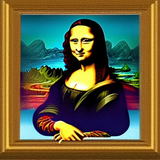 Image similar to the mona lisa in a cartoon style