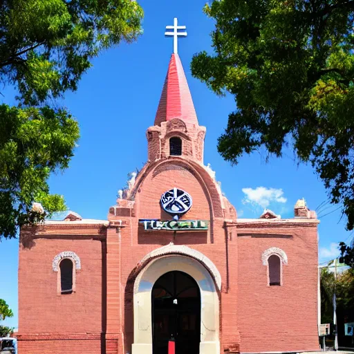 Prompt: exterior of Taco Bell historic cathedral