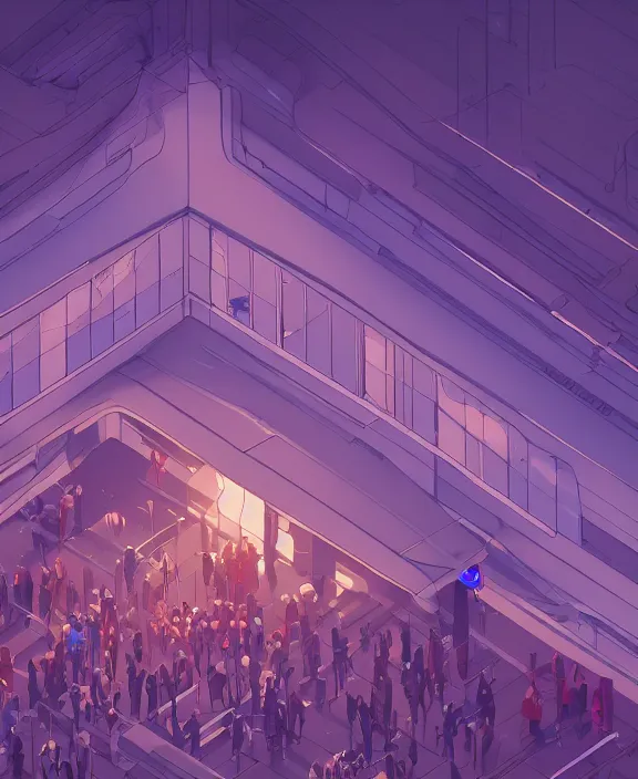 Prompt: simplicity, a minimalist building made of human organs, crowds of people, by dan mumford, yusuke murata, makoto shinkai, ross tran, cosmic, heavenly, god rays, cinematic, unreal engine, cel shaded, featured on artstation, pixiv