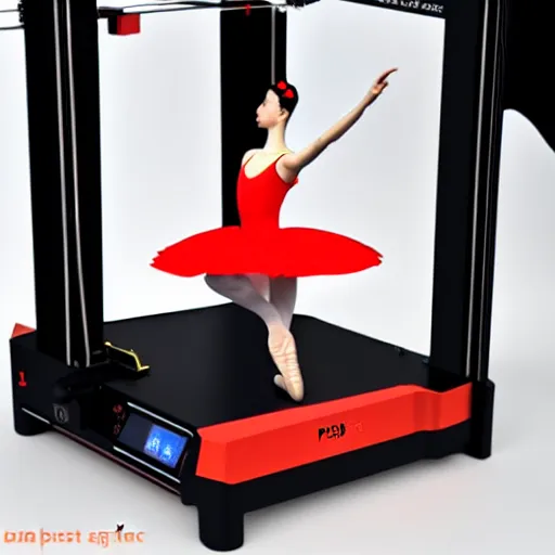 Image similar to josef prusa 3 d printer as a ballerina