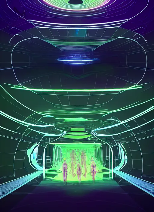 Prompt: high depth, collective civilization hospital!, teams, healing, energetic, life, hybrids, scifi, healing glowing lights, vitals, published concept art, art in the style of all and none and everything and infinity, nightime long exposure