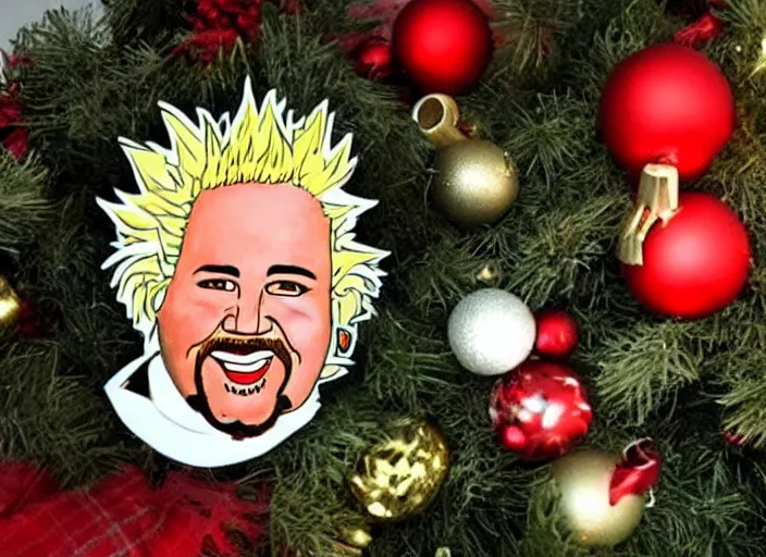Image similar to christmas decorations that look like guy fieri